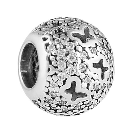 Подвеска-шарм Бабочка из серебра с фианитами светящаяся подвеска бабочка dreamburgh