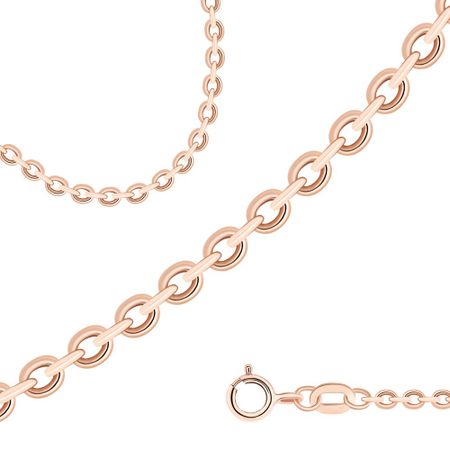 Золотая пустотелая цепочка Ролло