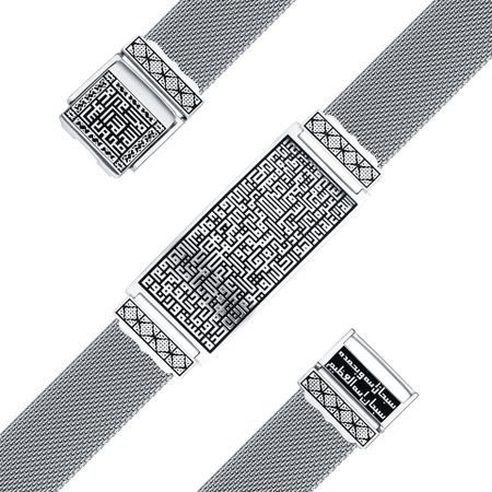 Серебряный браслет с чернением и родированием