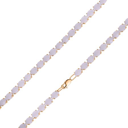 Серебряный браслет с ювелирными кристаллами и позолотой