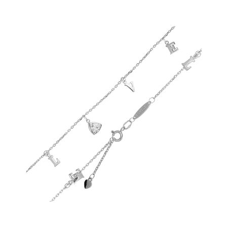 Серебряный браслет LOVE с фианитами и родированием