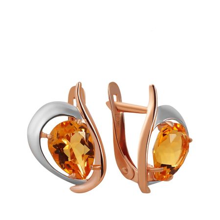 Серьги из золота с цитринами