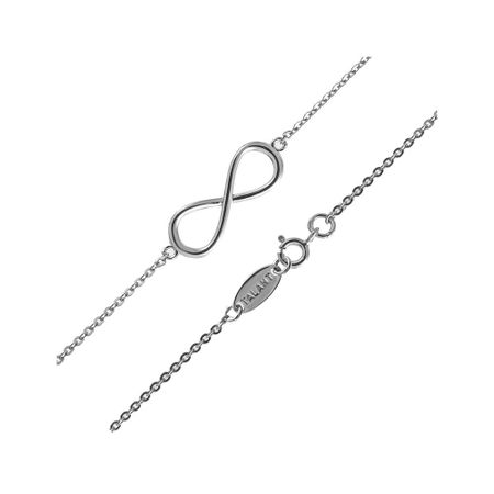 Серебряный браслет Бесконечность с родированием