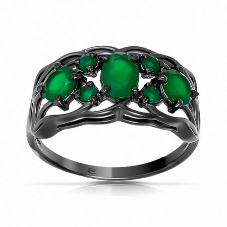 Кольцо из серебра с агатами