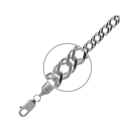 Серебряный браслет Двойной ромб с чернением и отделкой паве