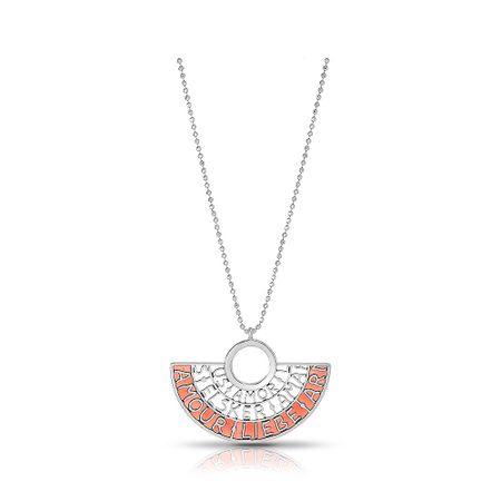 Серебряное колье Веер с эмалью умный веер правила дорожной безопасности