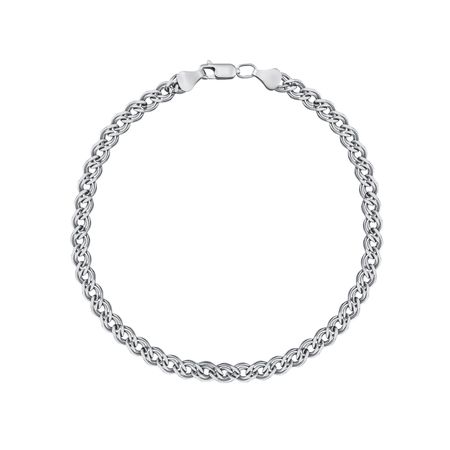 Серебряный полновесный браслет Нонна с алмазной гранью