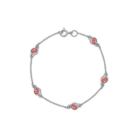 Серебряный браслет с кристаллами SWAROVSKI и родированием