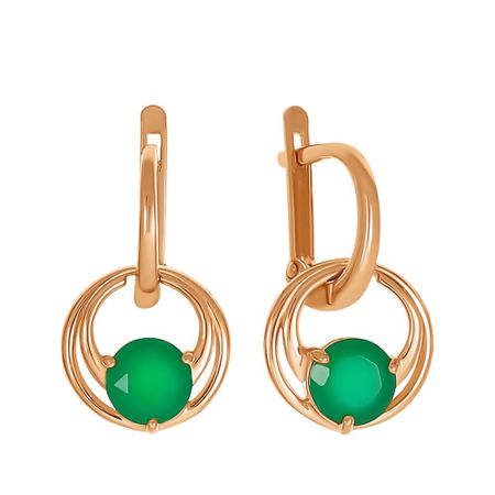 Серьги из золота с агатами