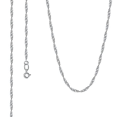 Цепочка из белого золота Сингапур с родированием