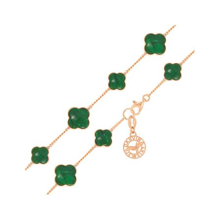 Золотой браслет с малахитом 8-10 мм браслет lanzerotti браслет crespino с малахитом и лазуритом