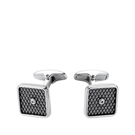 Серебряные запонки с бриллиантами и родированием