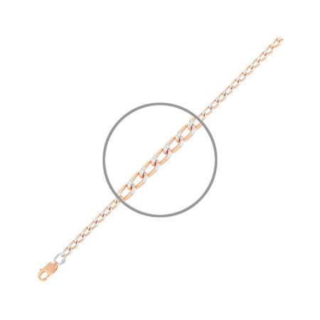 Серебряная цепочка Панцирь с отделкой паве