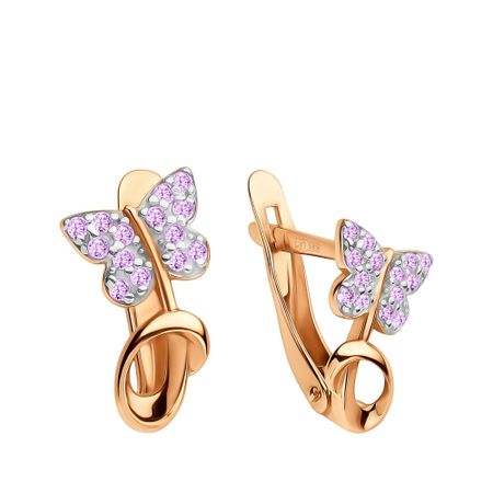 Золотые детские серьги Бабочка с фианитами мебельные петли naierdi мини бабочка бронзовые золотые серебряные 30 шт