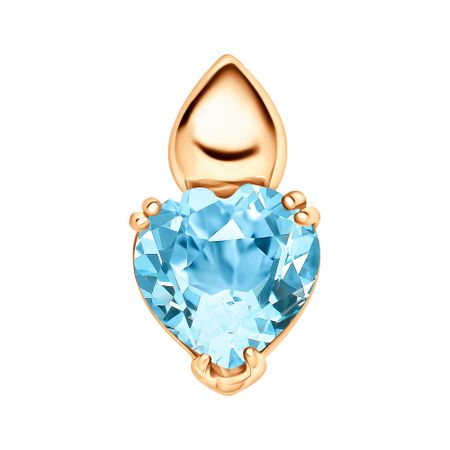 Золотая подвеска Сердце с топазом Swiss