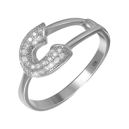 Кольцо Булавка из серебра с фианитами