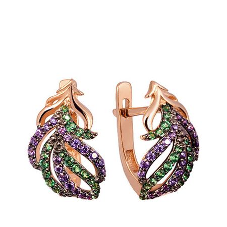 Серьги Золотое Перо из золота с фианитами jinhao заменяемое перо для перьевых ручек