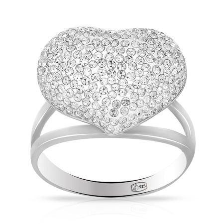 Кольцо из серебра со стразами