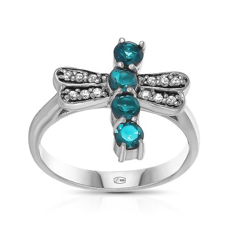 Кольцо Стрекоза из серебра с топазами и фианитами татьяна булатова стрекоза ты моя бестолковая