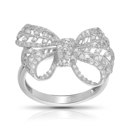 Кольцо TALANT Бант из серебра с фианитами