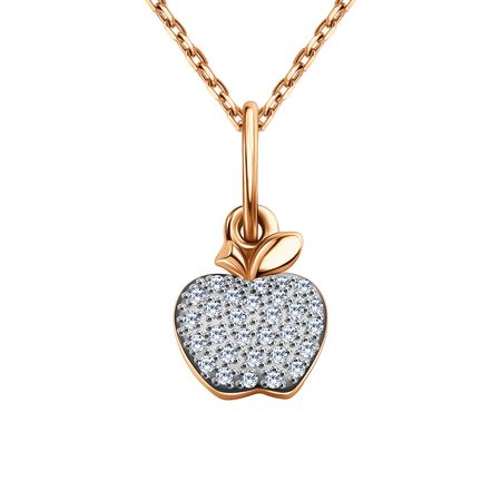 Золотая подвеска Яблоко с бриллиантами фрукты сушеные gifruit дикое яблоко 500г