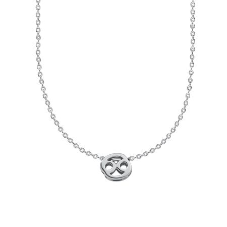 Серебряное колье с родированием со знаком зодиака Рак
