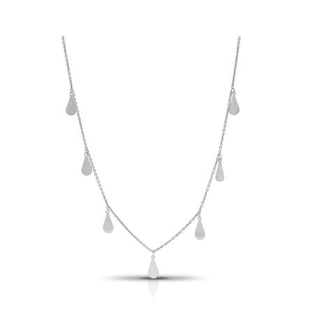 Серебряное колье Капля с родированием