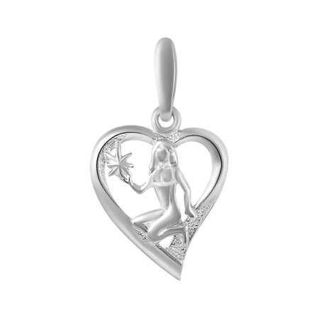 Серебряная подвеска с родированием со знаком зодиака Дева небесная дева японские сказки