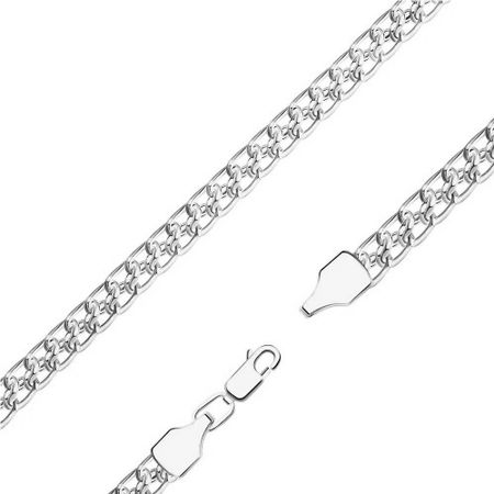 Серебряная полновесная цепочка Царь с алмазной гранью и родированием