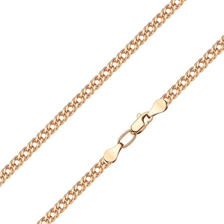 Золотая пустотелая цепочка Двойной ромб с алмазной гранью