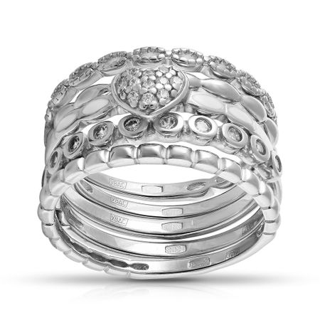 Кольцо-трансформер SOKOLOV из серебра с эмалью и фианитами