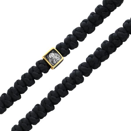 Серебряный браслет Деисус с позолотой и чернением