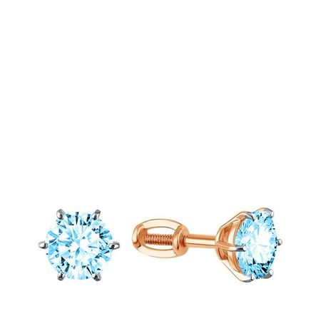 Золотые серьги с кристаллами Swarovski