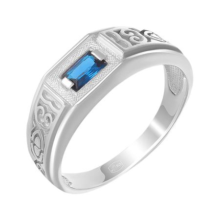 Кольцо-печатка из серебра со шпинелью