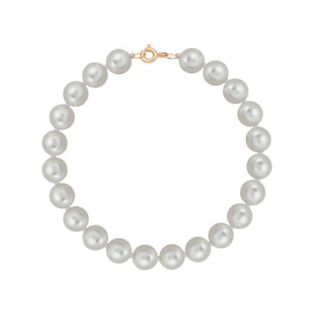 Браслет с имитацией жемчуга и с золотым замком