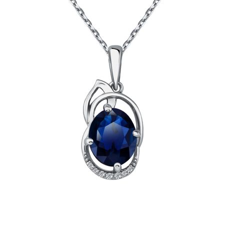 Серебряная подвеска с алпанитом и фианитами