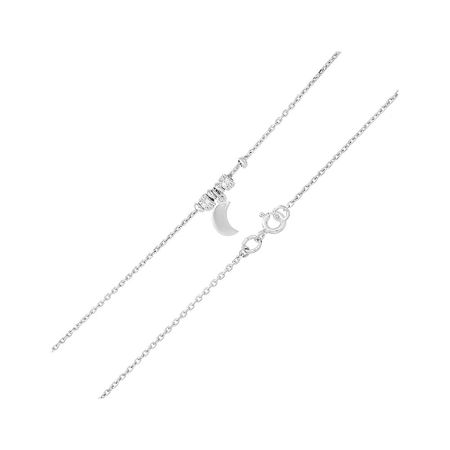 Серебряный браслет на ногу Месяц с фианитами и родированием анастасия туманова вышел месяц из тумана