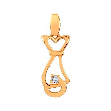 Золотая детская подвеска с фианитом