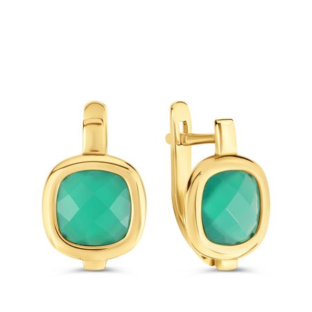 Золотые серьги с агатом