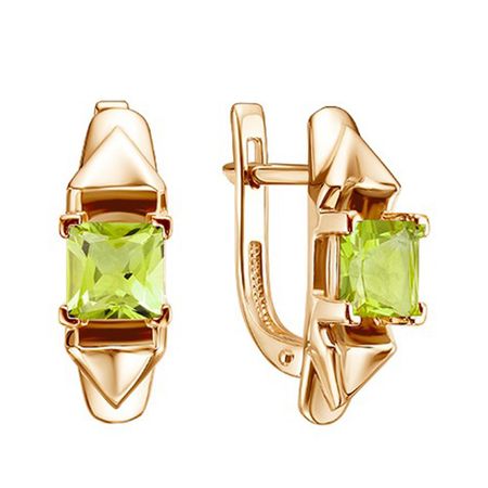 Золотые серьги с хризолитами золотые колокольчики ywbeads