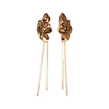 Золотые серьги с раухтопазами и чернением с родированием золотые колокольчики ywbeads