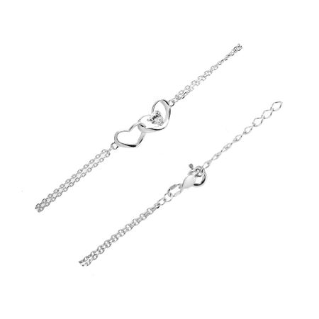 Серебряный браслет с фианитом и родированием