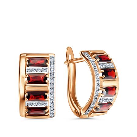 Золотые серьги с гранатом и фианитами золотые колокольчики ywbeads