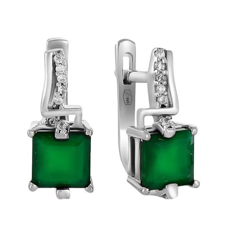 Серьги из серебра с фианитами