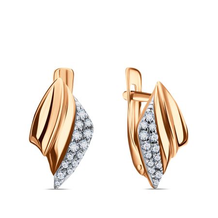 Золотые серьги с фианитами золотые колокольчики ywbeads