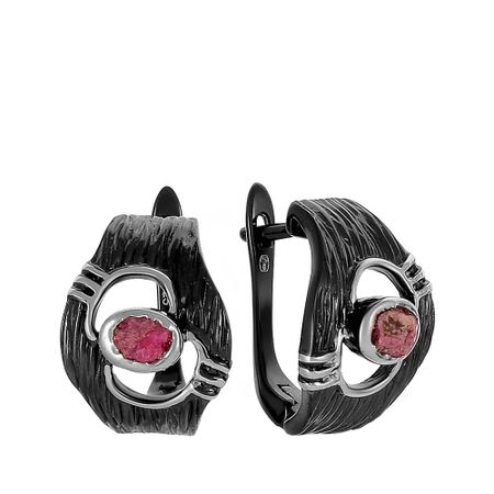 Серьги из серебра с рубинами