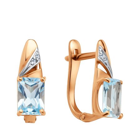 Золотые серьги с топазами и фианитами с родированием золотые колокольчики ywbeads