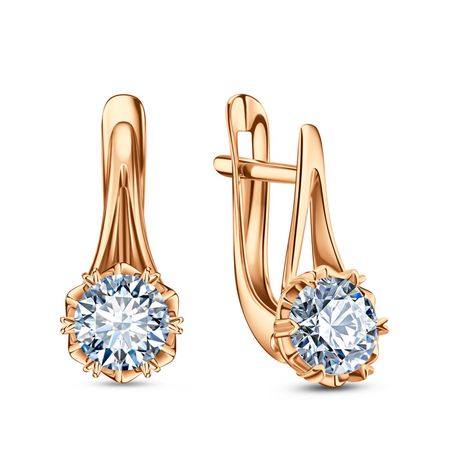 Золотые серьги с фианитами золотые колокольчики ywbeads