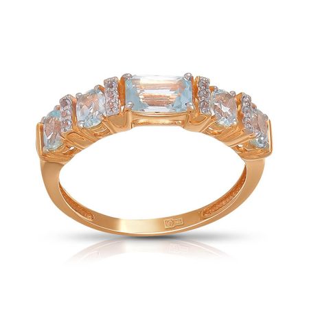Кольцо из золота с топазами и фианитами металлические скрепки alltu розового золота