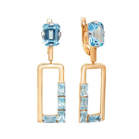 Золотые серьги с топазами и родированием золотые колокольчики ywbeads